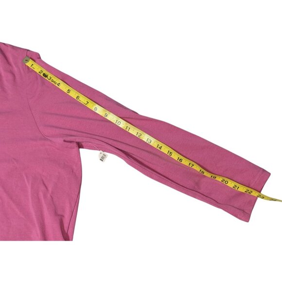 Avenue Women's Pink Long Sleeve Cotton Tee button Detail Neckline 22/24W - Picture 8 of 9
